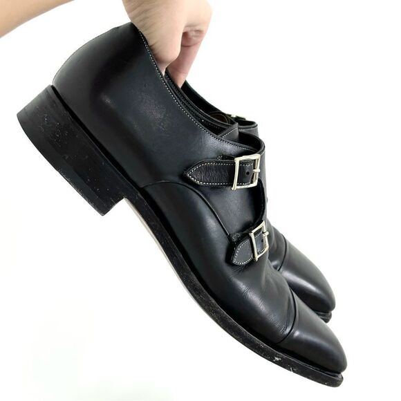 SANTONI $1350 Goodyear-Welt Green Double-Buckle Monk Strap - Picture 3 of 12